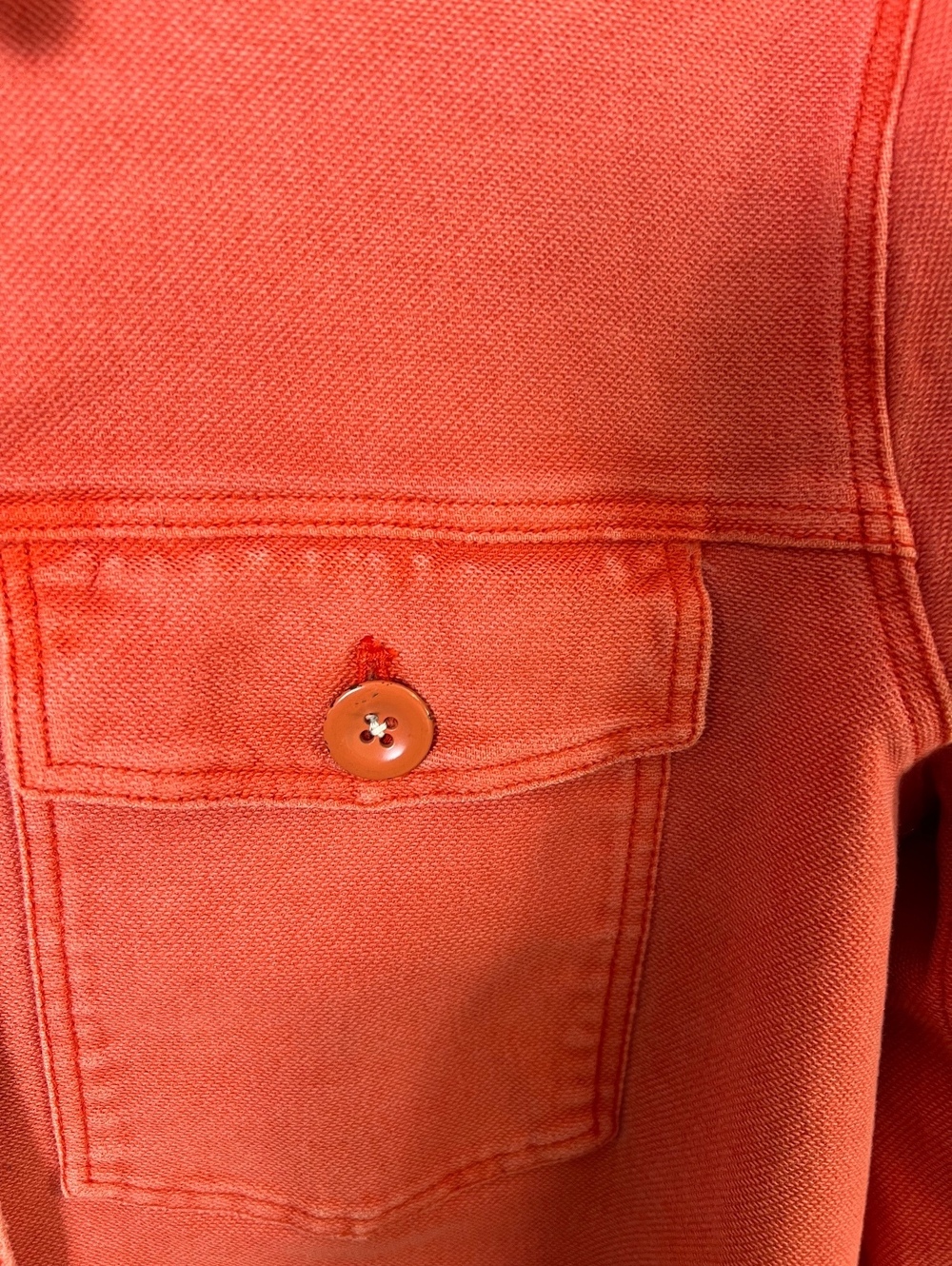 Anthropologie Orange Cropped Denim Jacket Medium - Picture 6 of 14